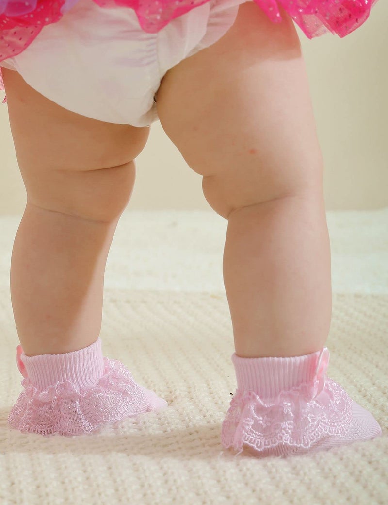PrinceSasa booties for girls baby socks stocking stuffers for kids infant 0-3 months baby ruffle newborn girl shoes toddler slipper socks princess dress up - Image 3